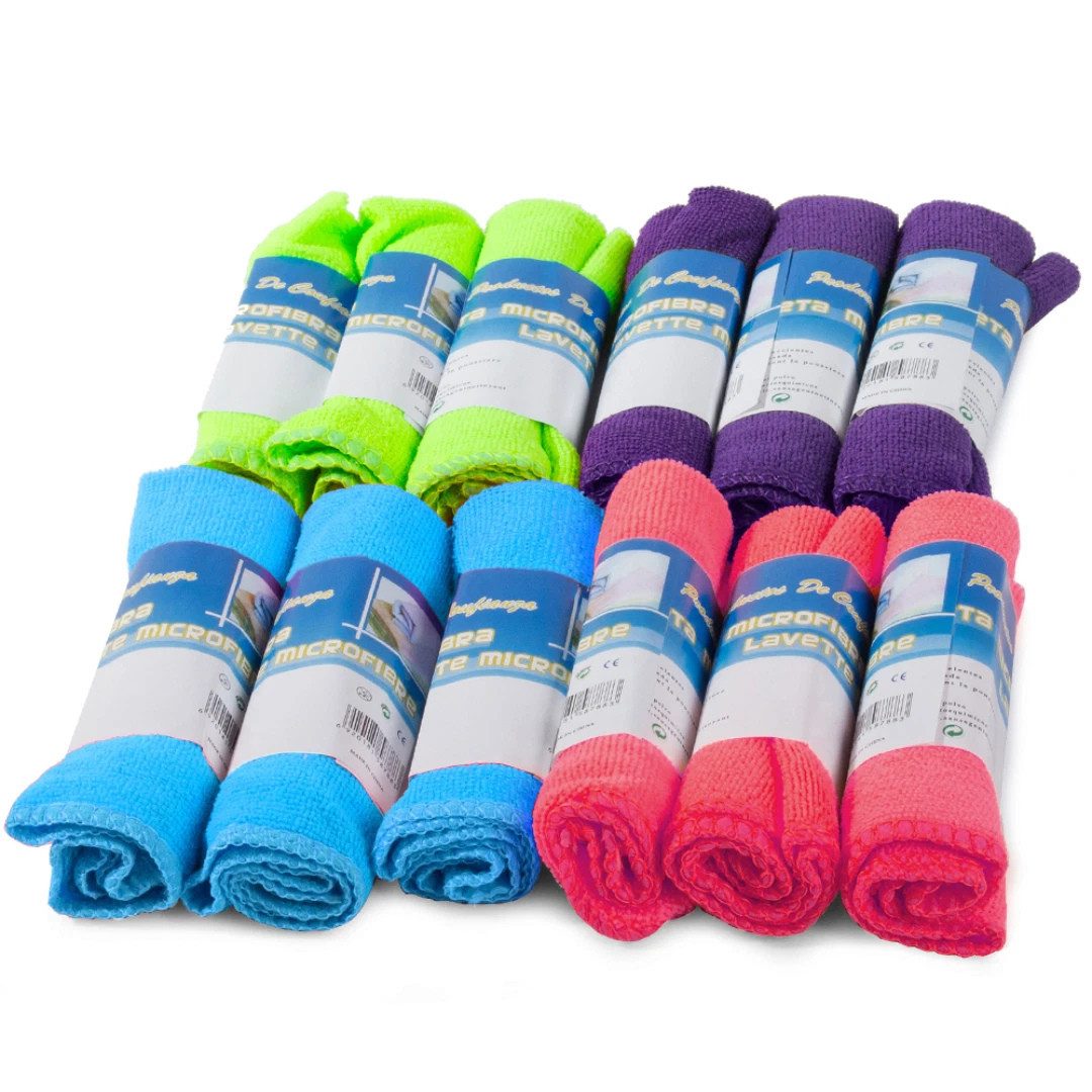 VERK GROUP Mikrofasertücher 6–12 Stück 27×29 cm Putztücher Poliertücher Auto Moppaufsatz (Mikrofasertücher-Set, 6-tlg., 6–12-teilig, je nach gewählter Variante, Weich und schonend)