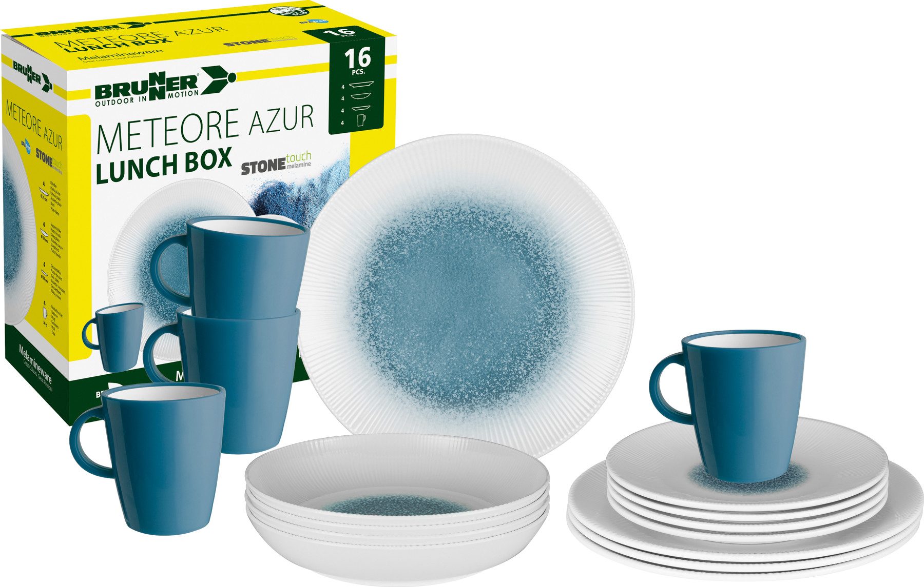 BRUNNER Geschirr-Set, Lunch Box Meteore 16-teilig