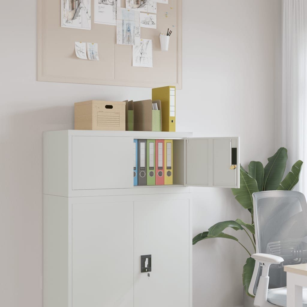 furnicato Aktenschrank Hellgrau 90x40x40 cm Stahl günstig online kaufen