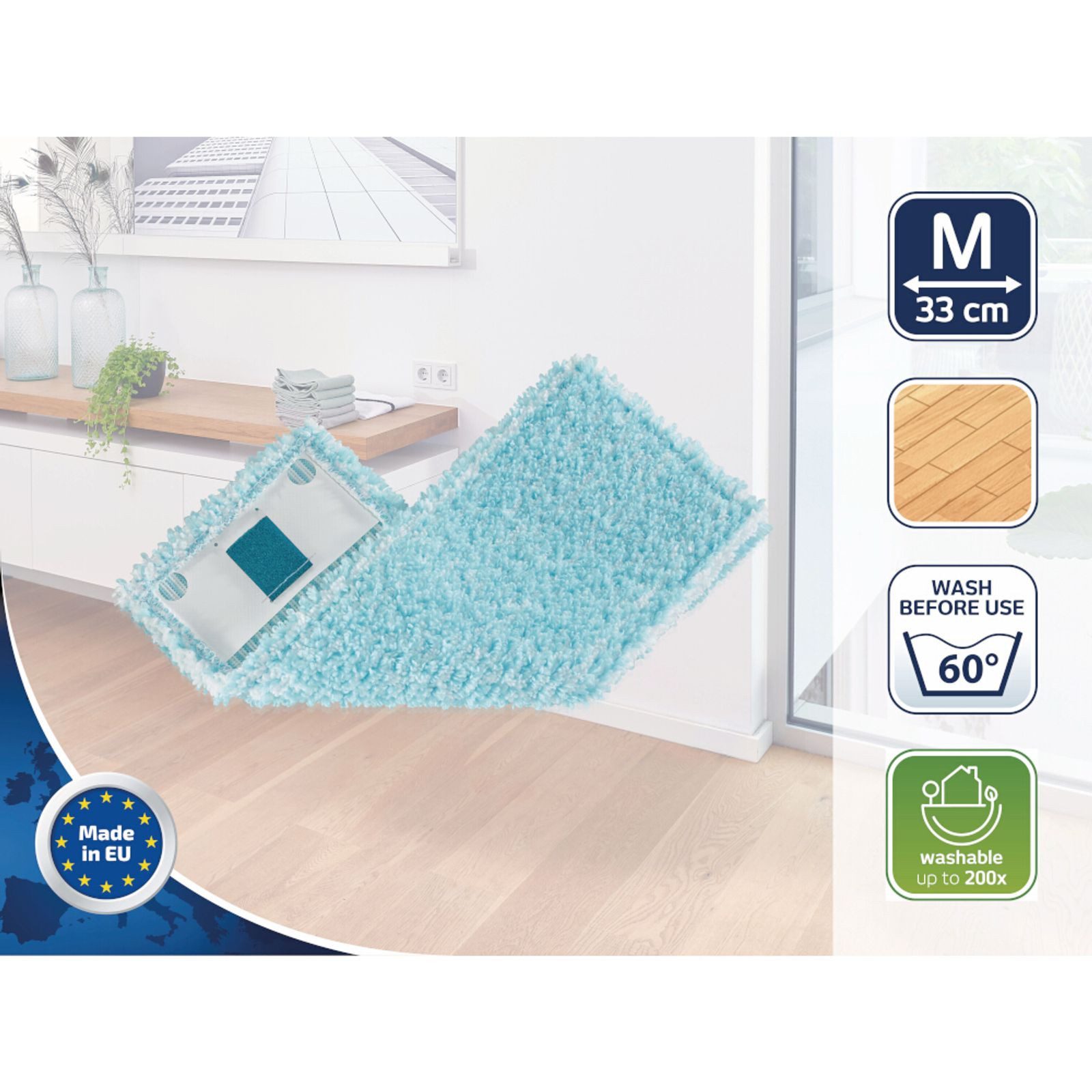 Leifheit Leifheit Wischbezug supersoft Twist M Power Clean 33 cm Wischbezug (Polyester)