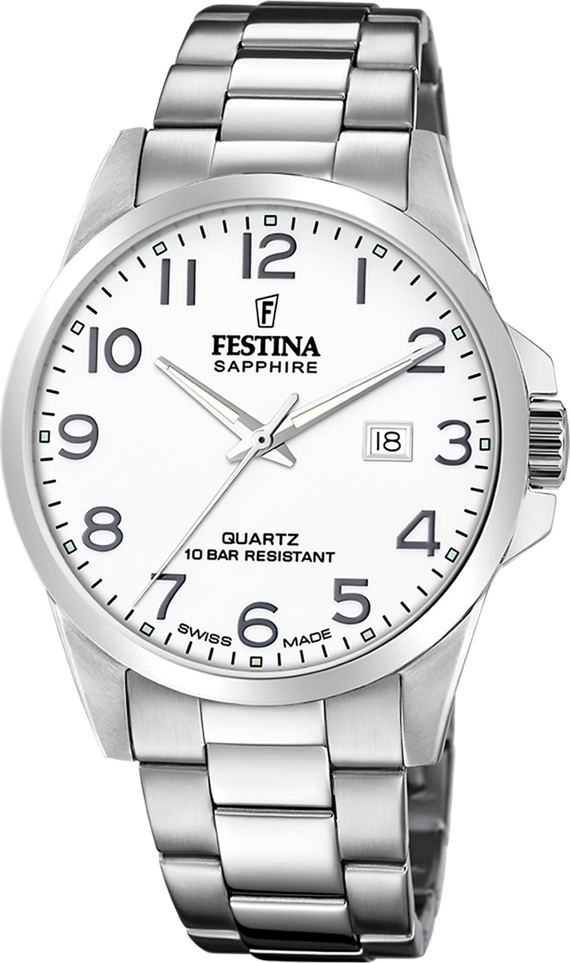 Quarzuhr Festina Herrenuhr Edelstahl silber