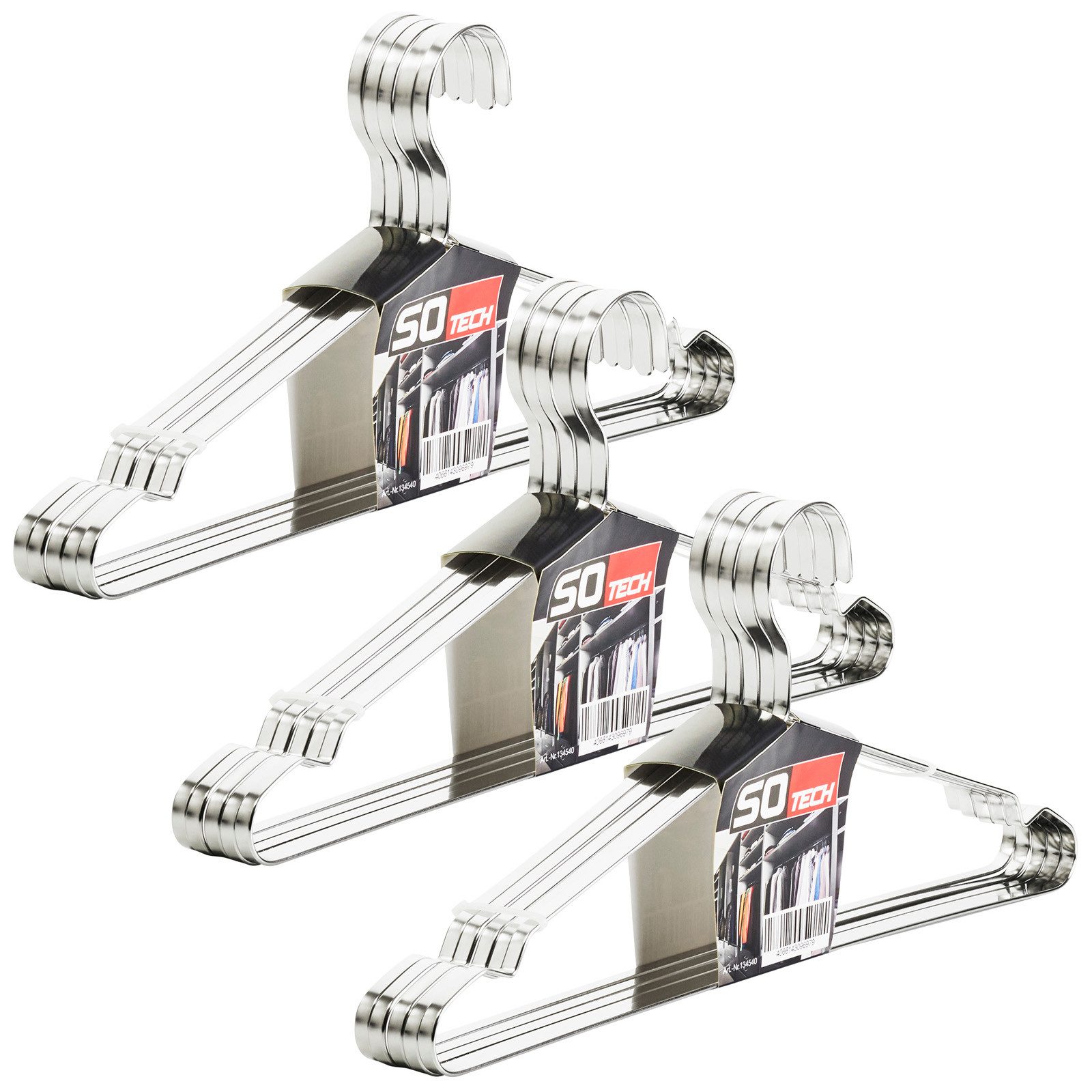 SO-TECH® Kleiderbügel Garderobenbügel Design Edelstahl 450 x 193 mm mit Hak günstig online kaufen