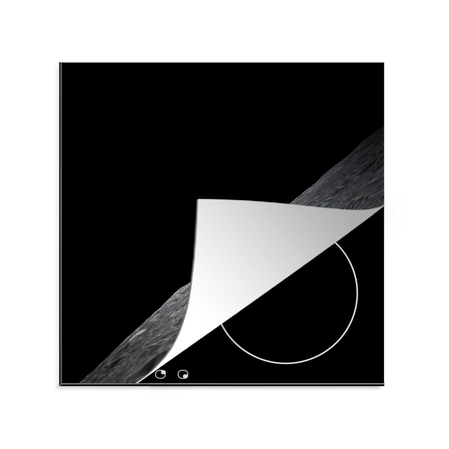 MuchoWow Herdblende-/Abdeckplatte Erde - Mond - Weltraum, Vinyl, (1 tlg), 78x78 cm, Ceranfeldabdeckung, Arbeitsplatte für küche