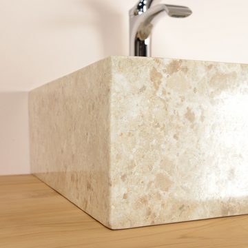 wohnfreuden Aufsatzwaschbecken Marmor Steinwaschbecken KAJA 40 cm (Kein Set), 8_102294
