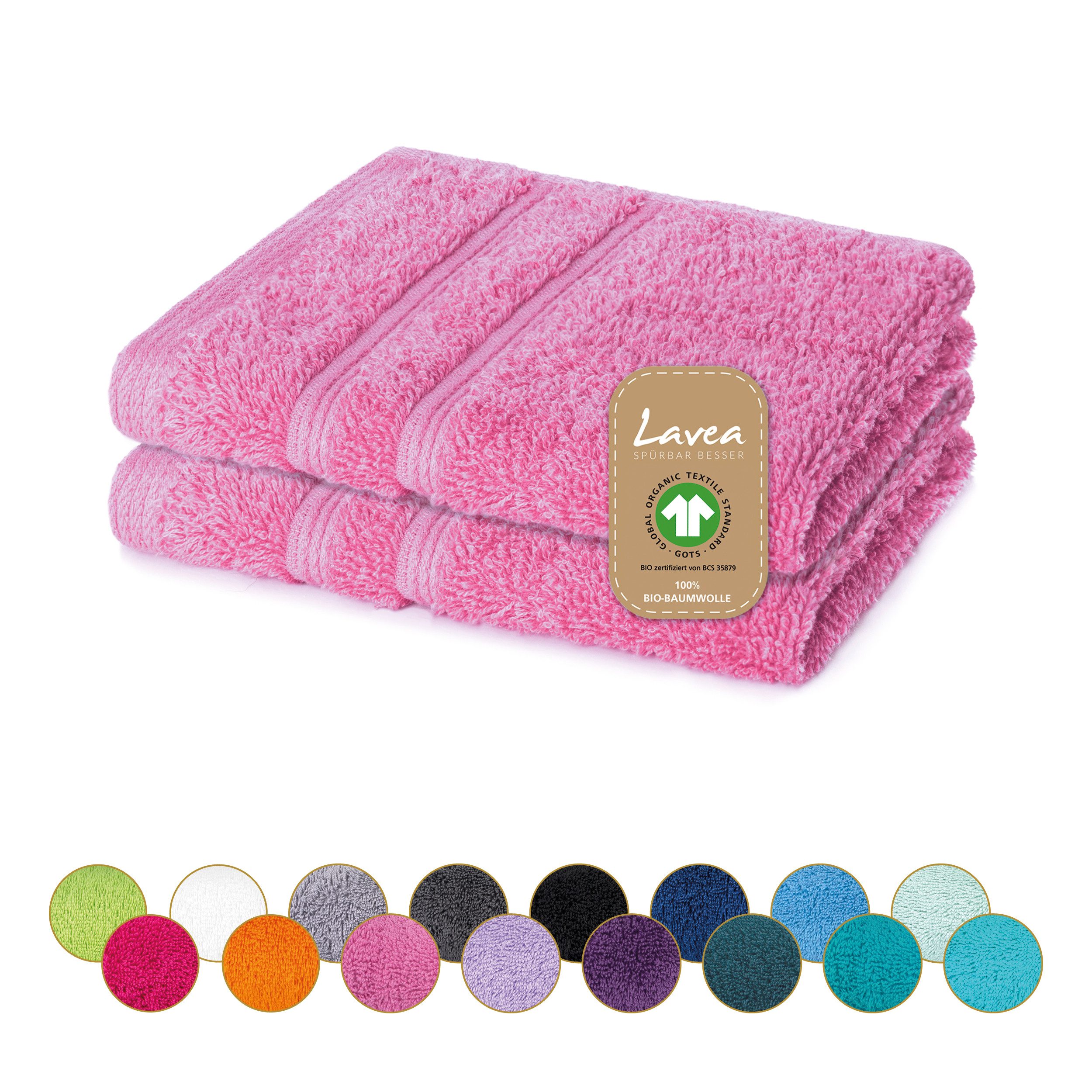 Lavea Seiftuch Bali Seiftücher, Waschlappen Frottee 30x30 cm, Weiches Bio-Baumwollfrottee (Set, 2-St), kleine Handtücher, Handtuch-Set, GOTS-zertifiziert, 500g/m²
