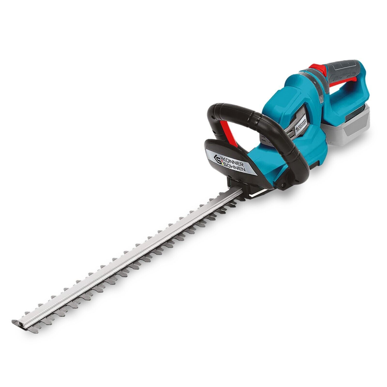 Könner & Söhnen Akku-Heckenschere KS HT-20V + KS C24A + KS 20V2-1, (1 St), Soft-Start, 5 Positionen, gummierter Handgriff