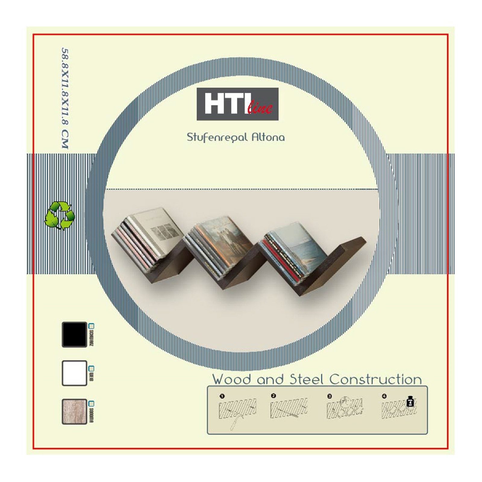 HTI-Living Wandregal Wandregal Altona Weiß, Stück 1-tlg., Wandregal Bücherr günstig online kaufen