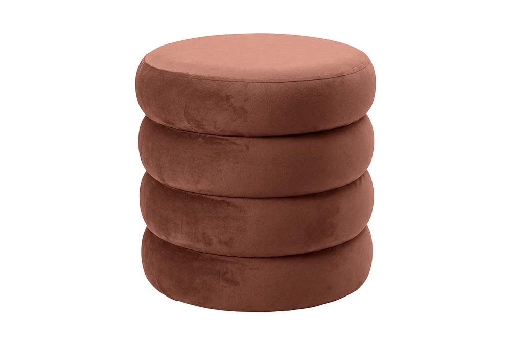 riess-ambiente Polsterhocker VOGUE 40cm rostbraun - Samt, mit Stauraum, gepolstert, rund, retro (Einzelartikel, 1 St), Eleganter Sitzhocker - ideal f. Ankleide, Flur, Wohnzimmer & Garderobe