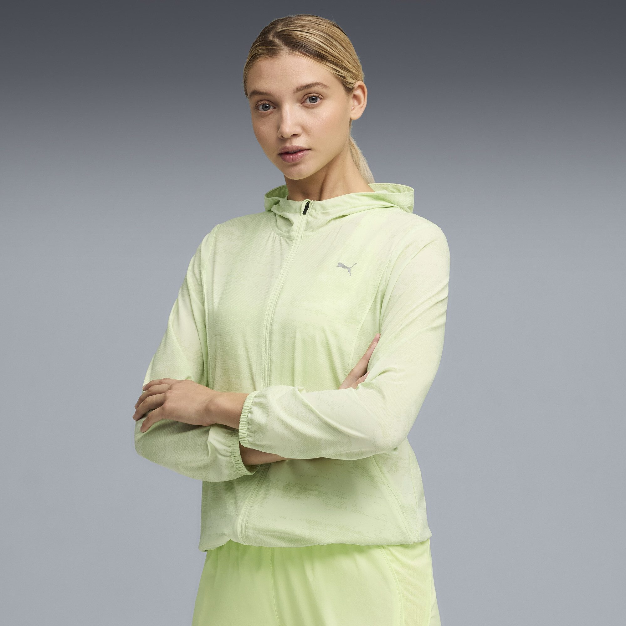 PUMA Trainingsjacke Run Velocity Gewebte Jacke mit Print Damen