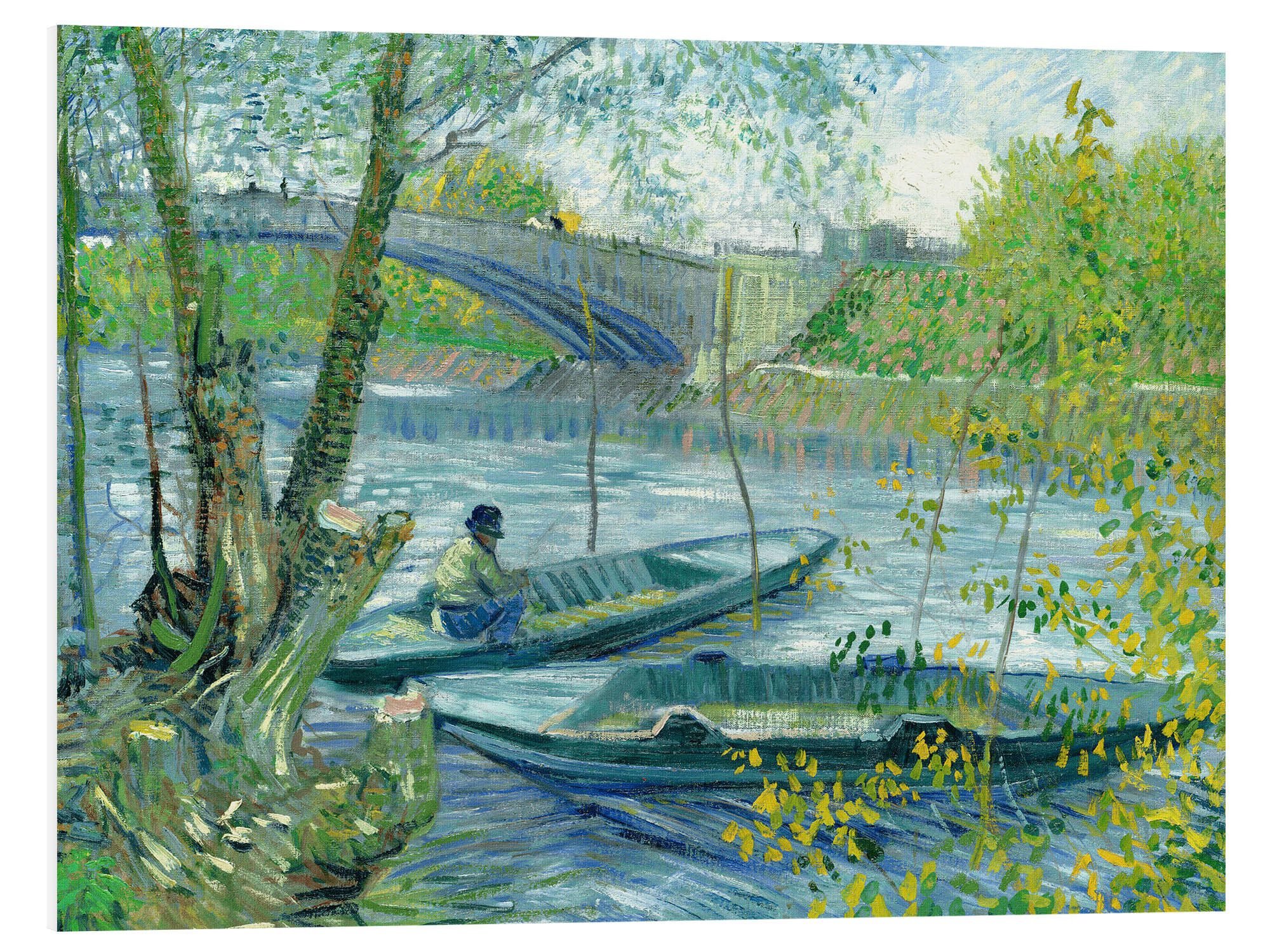 Posterlounge Wandbild Angler und Boote an der Pont de Clichy, Vincent van Gogh, erhältlich als Poster, Leinwandbild, Wandsticker oder Acrylglasbild