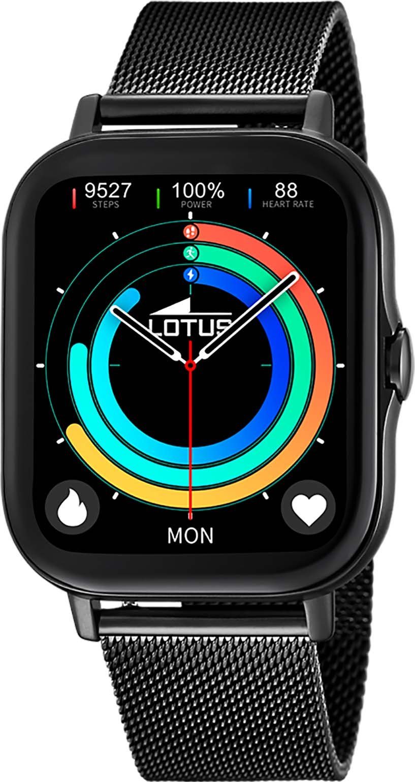 Lotus 50046/1 Smartwatch Set, 2-tlg., mit Wechselarmband aus schwarzem Kunststoff