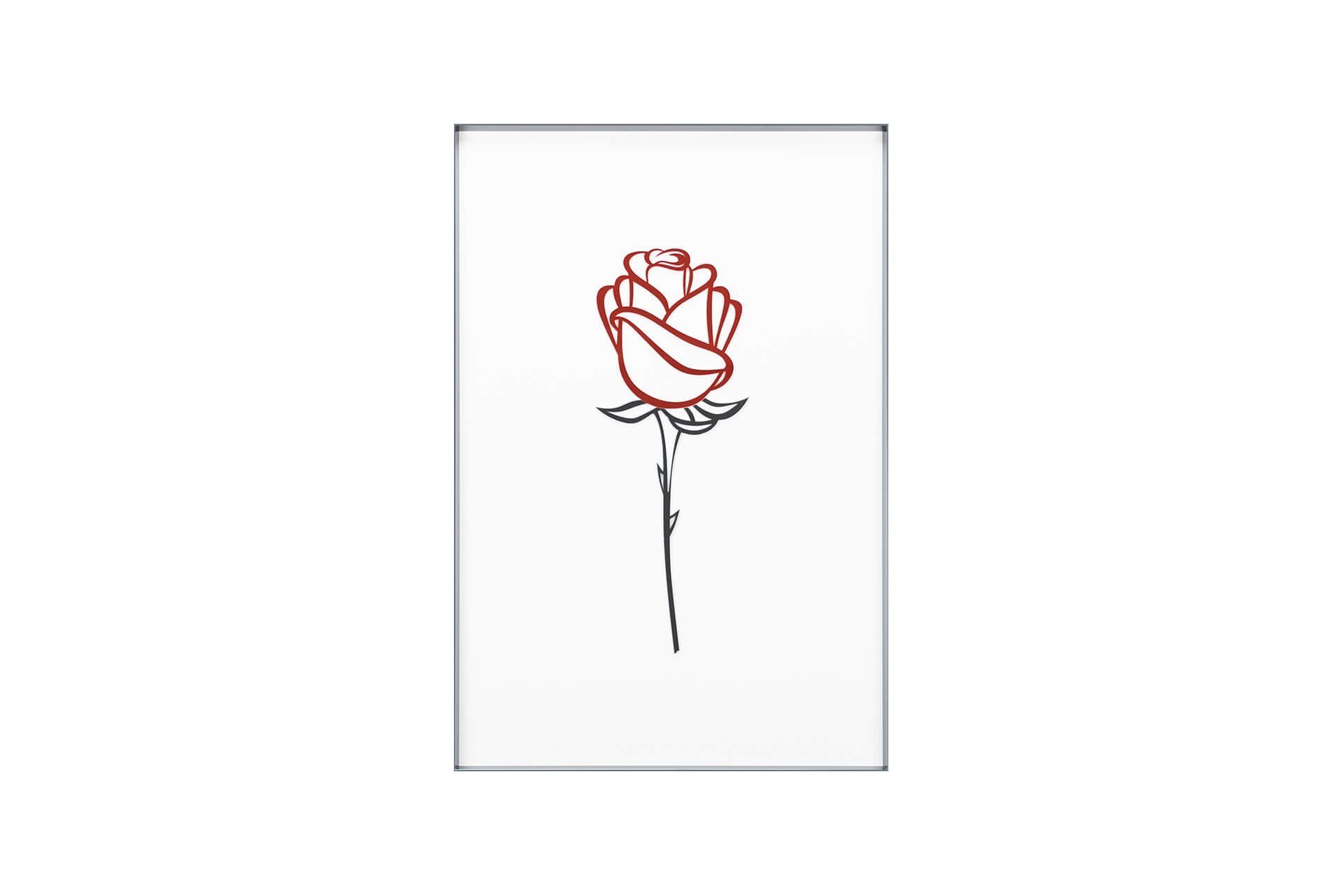 KUNSTLOFT Acrylglasbild Rose der Ewigkeit 40x60x3.2 cm, handgefertigtes 3D  Wandbild
