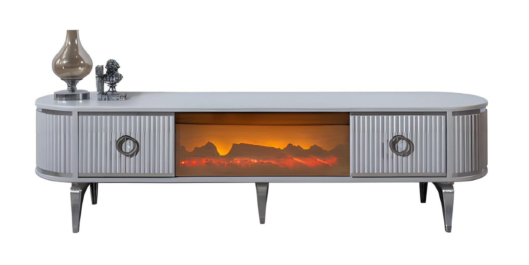 Xlmoebel Lowboard Ergonomisches TV-Lowboard in Weiß mit MDF-Furnier und Schubladen (Lowboard, 1 St., TV-Lowboard), Made in Europa