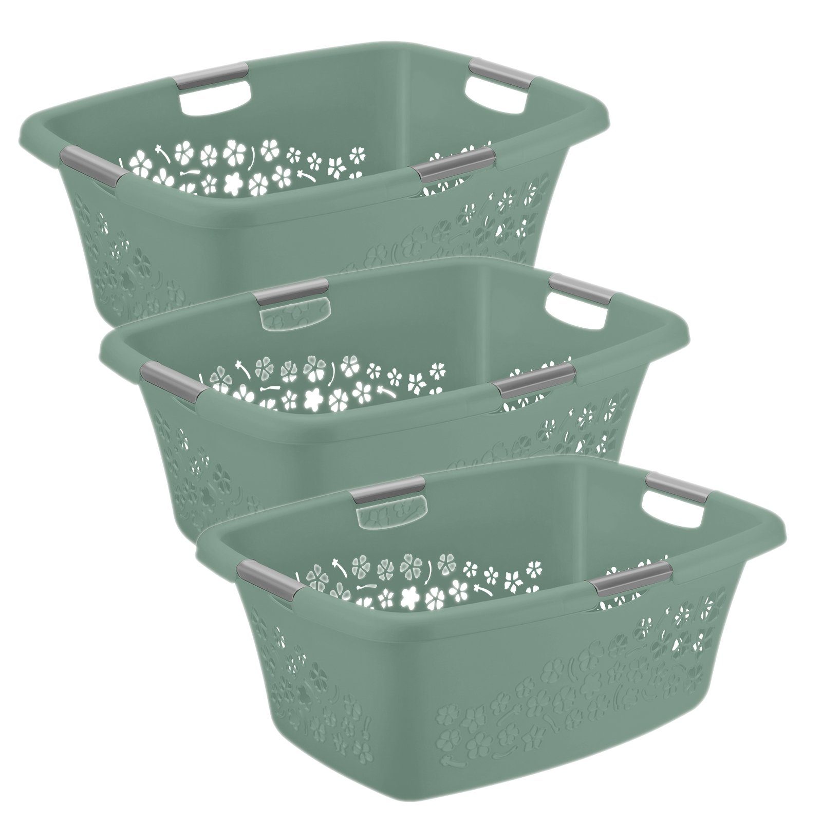 ROTHO Wäschekorb Flowers 3er-Set Wäschekorb 50l, günstig online kaufen
