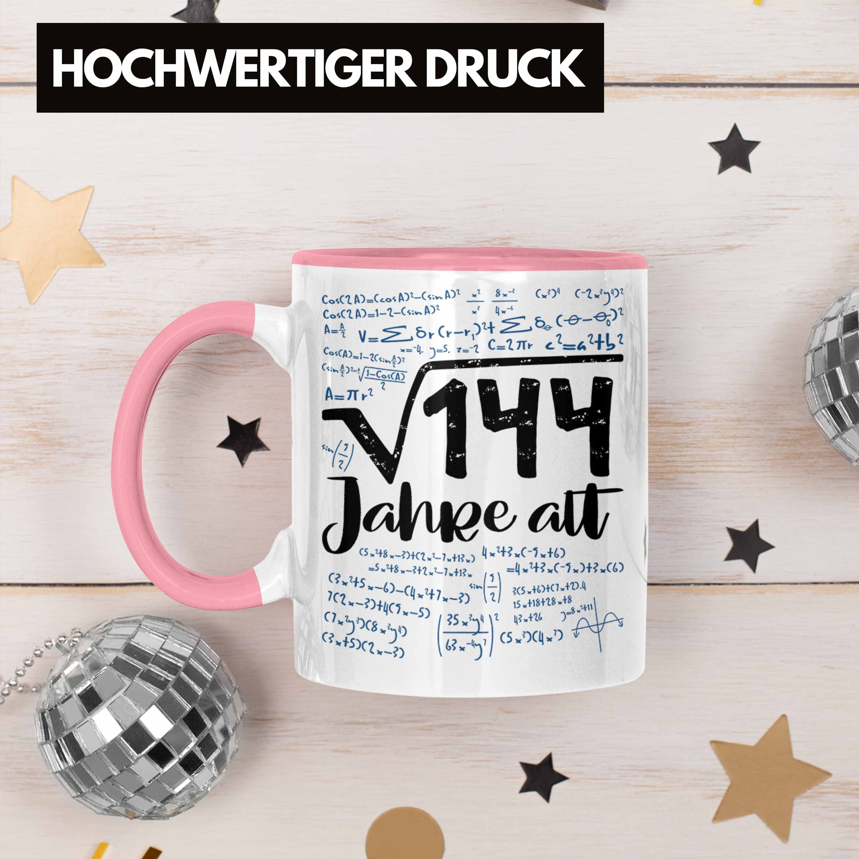 12. Tasse Quadratwurzel Trendation 12er Geschenk 144 Math Tasse Lustige Geburtstag Idee Rosa