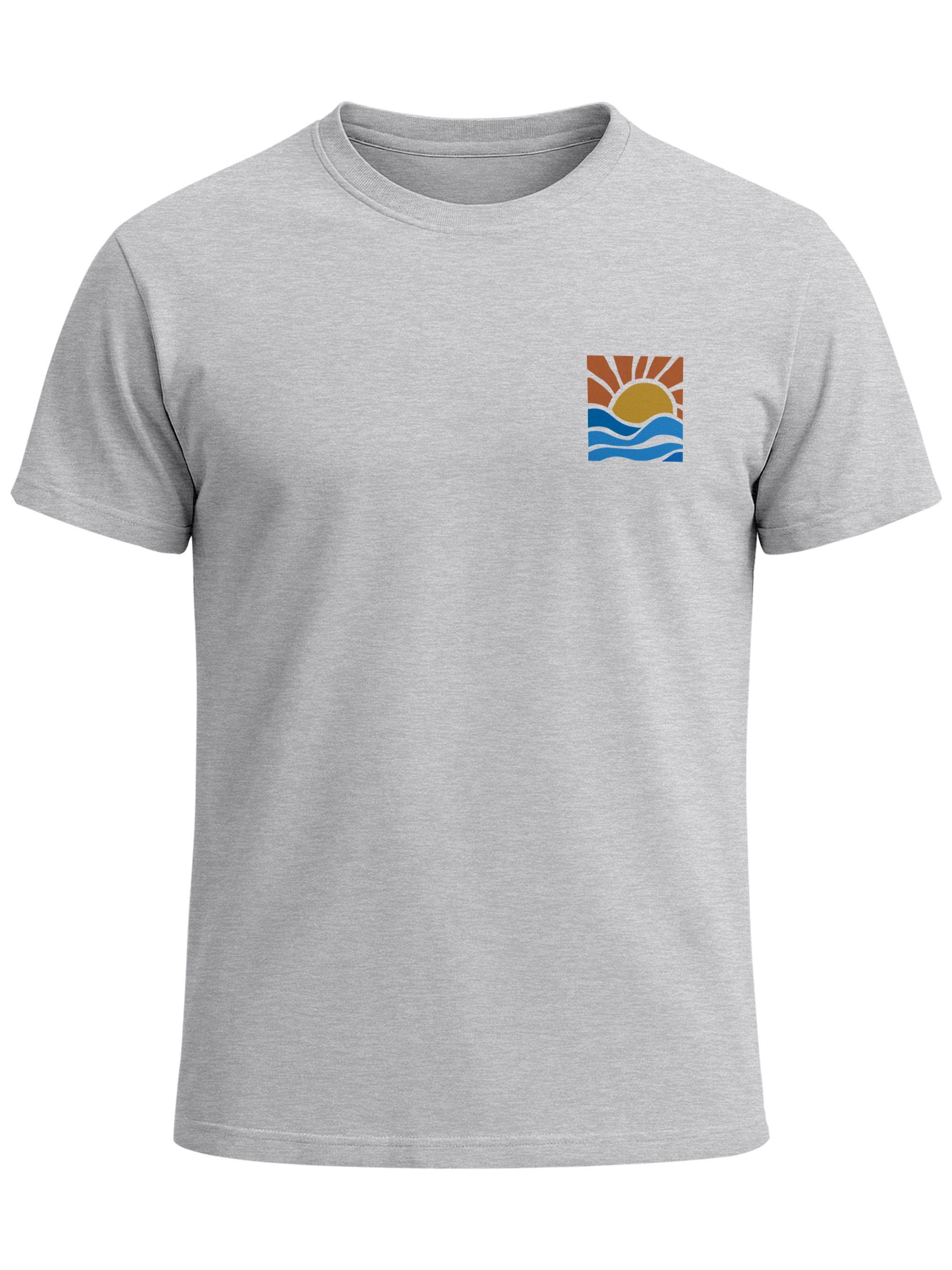Neverless Print-Shirt Herren T-Shirt Logo Print Sommer Sonne Welle Strand Beach Style mit Print – Bild 2 von 5