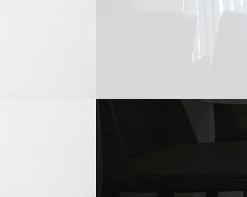 Feldmann-Wohnen Winkelküche Essen, (Essen), 303cm weiß/ weiß Hochglanz + schwarz Hochglanz L-Form 10-teilig