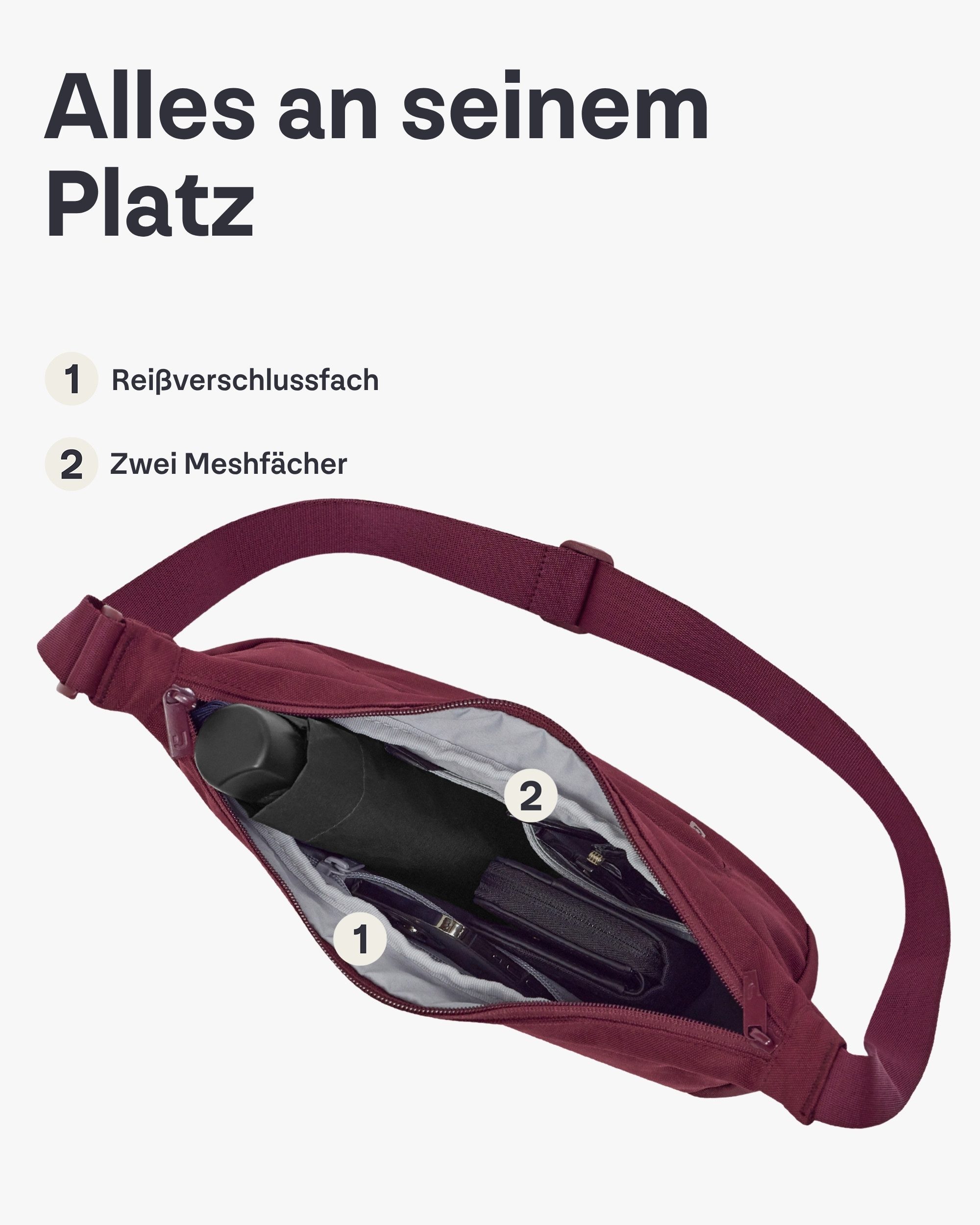 Johnny Urban Umhängetasche Ally Medium Half Moon Bag, Stylische Crossbody Bag in Halbmond Form, Wasserabweisend – Bild 5 von 5