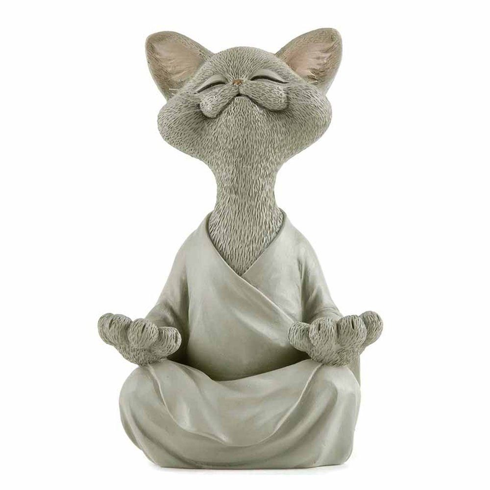LENBEST Dekoobjekt Dekofigur Buddha Katze Figur,Meditation Yoga Sammlung, Harz