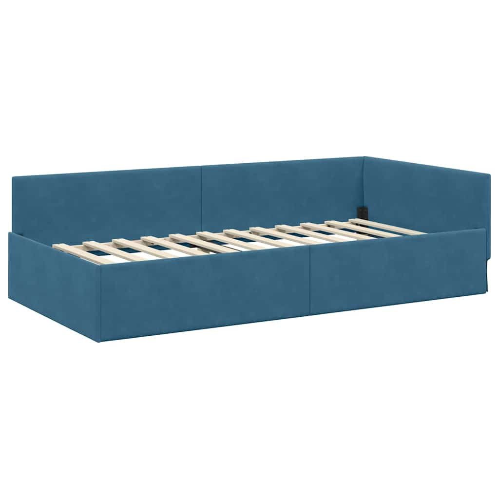 vidaXL Bett Eckbettgestell Blau 90 x günstig online kaufen