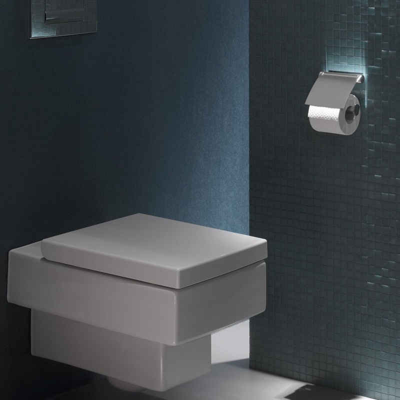 Keuco Toilettenpapierhalter Plan, Papierhalter aus Metall, offene Form, WC-Rollenhalter