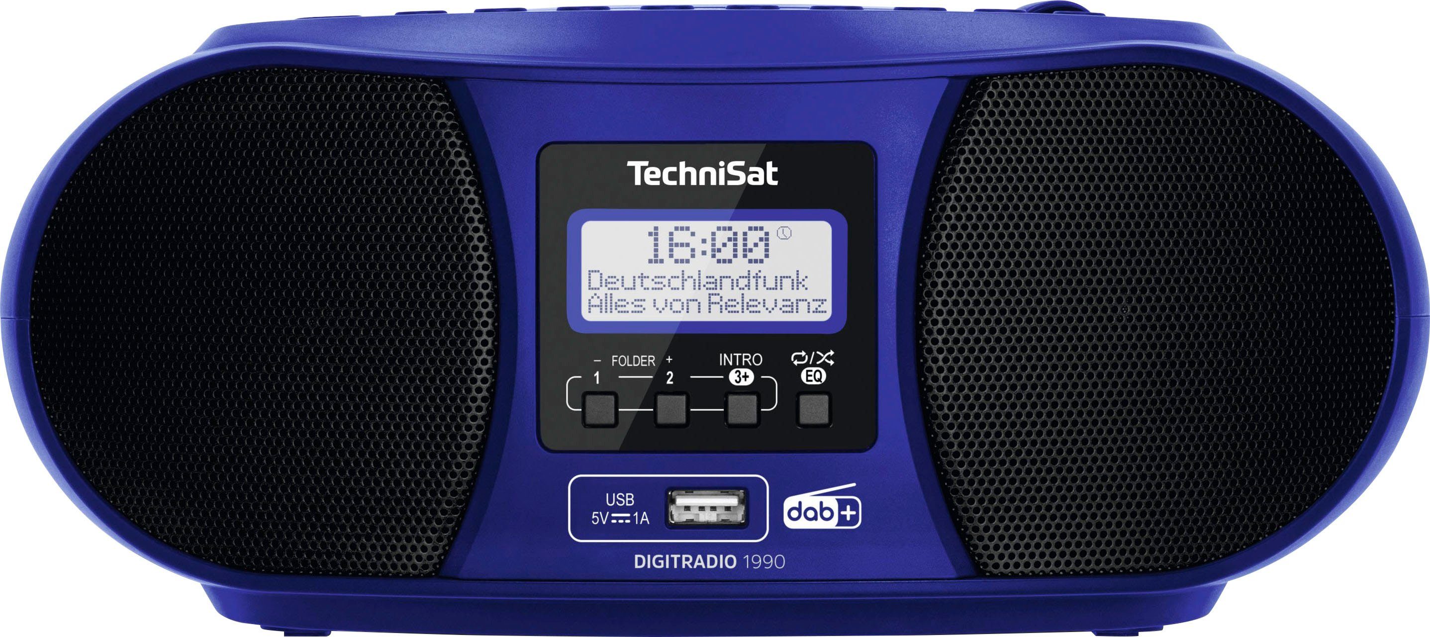 TechniSat DIGITRADIO 1990 Digitalradio (DAB) (Digitalradio (DAB), UKW mit RDS, 3 W, CD-Player) blau