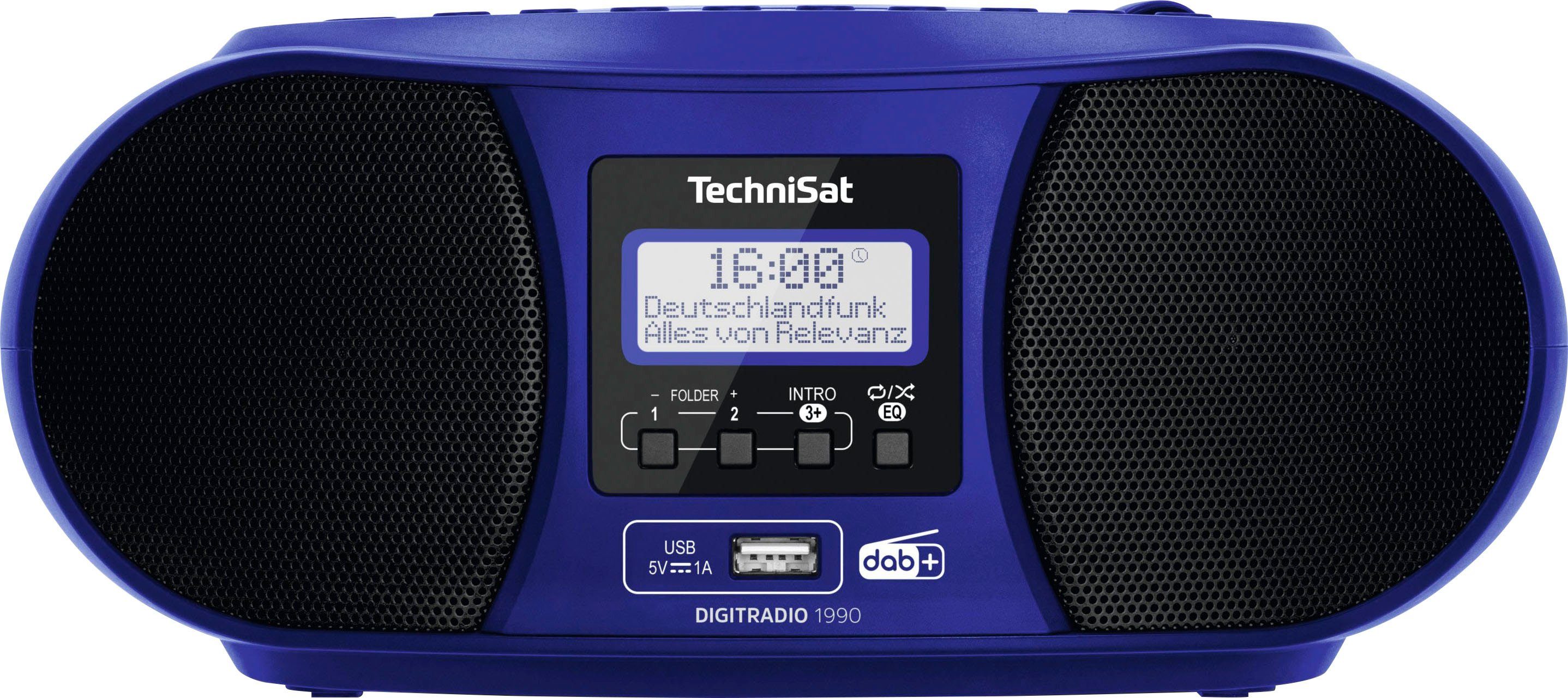 TechniSat DIGITRADIO W, (Digitalradio (DAB) CD-Player) blau RDS, (DAB), 1990 3 mit UKW Digitalradio