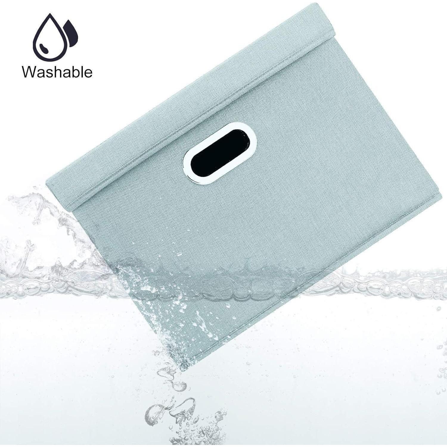 LuxusKollektion Faltbox Aufbewahrungsbox Deckel Stoff faltbar waschbar 2-Stück Aqua Spring