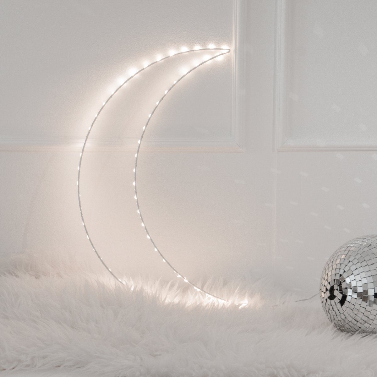 BAZAR DELUXE Wanddekoobjekt bazardeluxe LED Leuchtobjekt MOND weiß 50cm