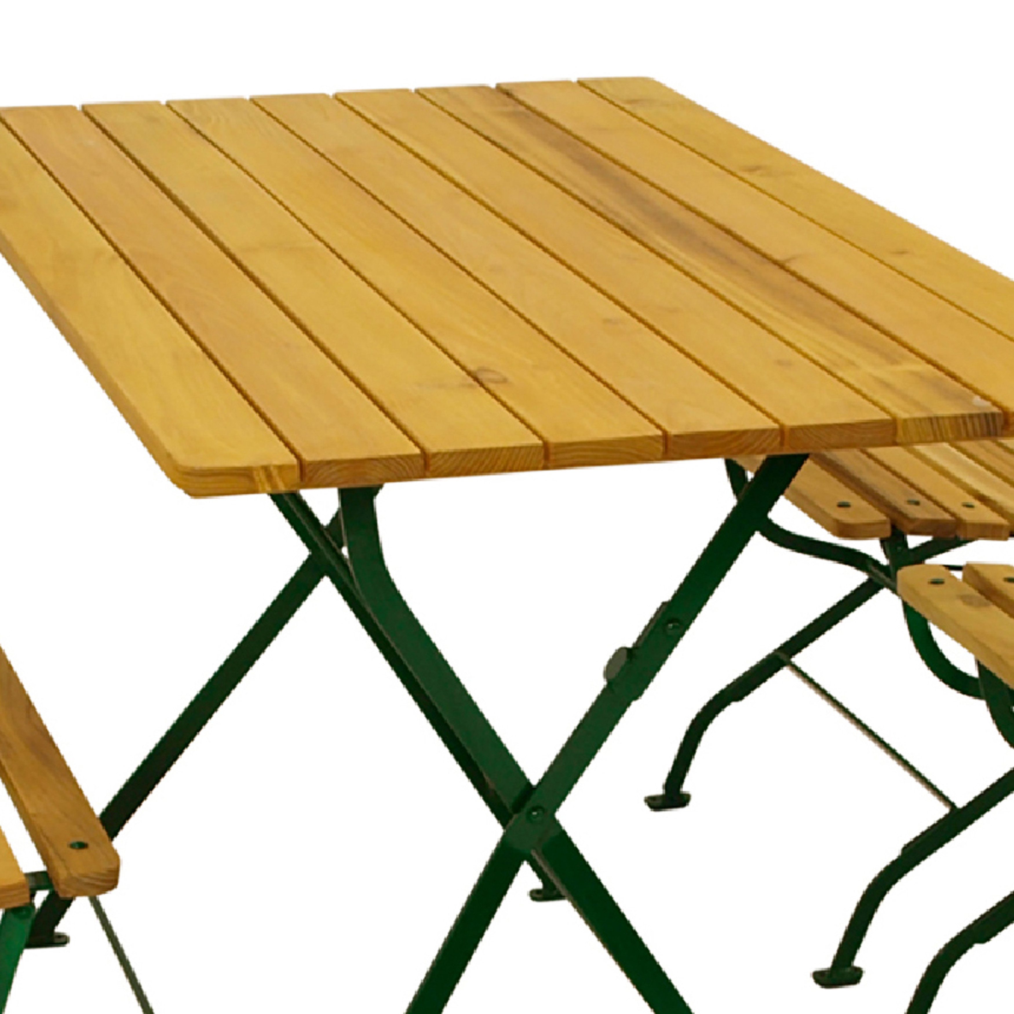 TPFGarden Sitzgruppe HOBART-LIGHT, (Gartenessgruppe - Garten Garnitur 5-teilig - Flachstahl Robinienholz, 5-tlg., Gartenmöbel Set - Gestell verzinkt dunkelgrün), (4x Stuhl, 1x Tisch 70x110cm rechteckig)
