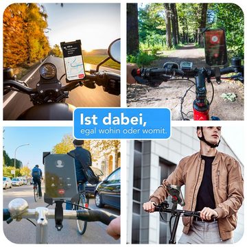 EAZY CASE Universal Fahrradhalterung für Smartphones Smartphone-Halterung, (Handyhalterung zur Montage am Lenker größenverstellbar drehbar Schwarz)