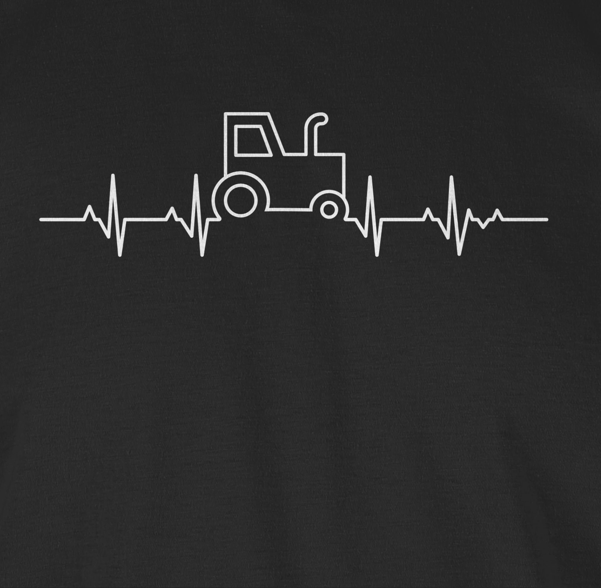 Schwarz 01 Shirtracer Traktor Traktor Herzschlag T-Shirt