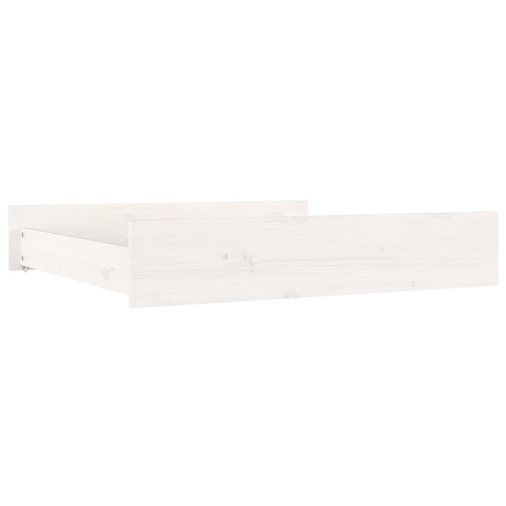 Massivholz Weiß vidaXL Bettschubladen Stk. Bettschubkasten Kiefer 2