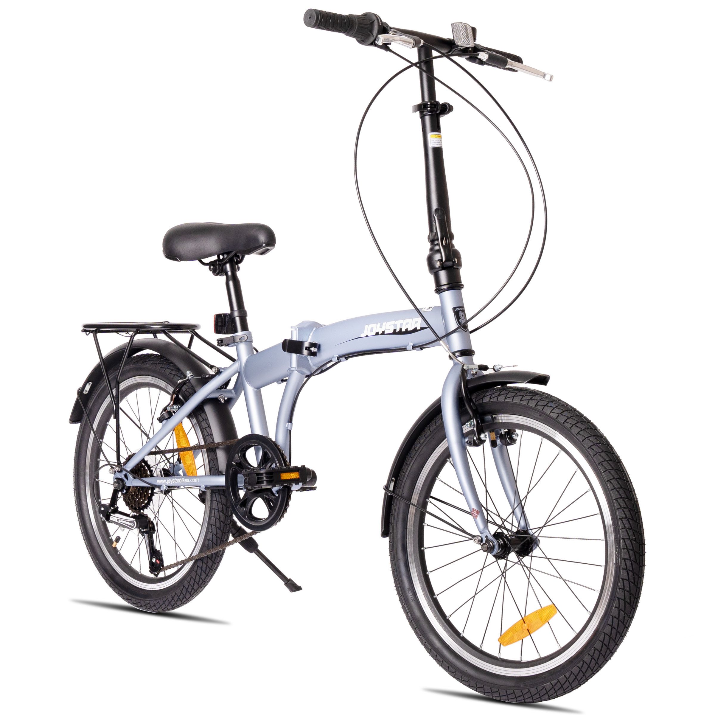 JOYSTAR Klapprad 20 Zoll leicht und praktisch Klappfahrrad für Erwachsene und Studenten, 20-Zoll-Rad mit 6-Gang-Schaltung, Doppel-V-Bremsen und leichtem Rahmen