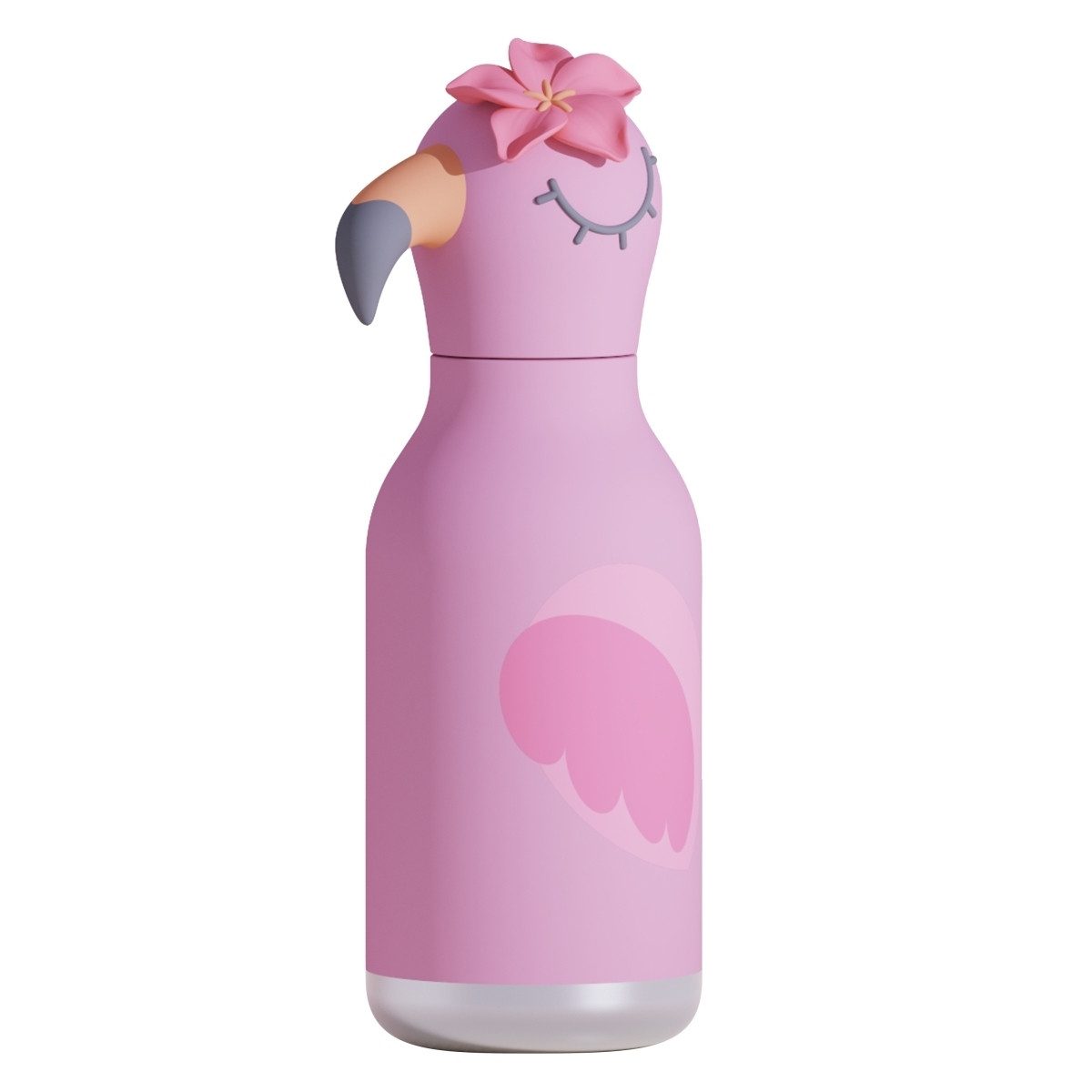 ASOBU Trinkflasche Asobu Bestie Trinkflasche 460 ml, Tier-Design, isoliert, auslaufsicher, 460 ml, Vakuumisolierung, auslaufsicher, Silikon-Trinkhalm, Edelstahl