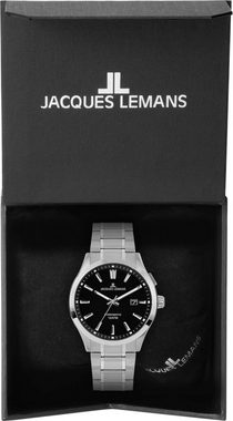 Jacques Lemans Kineticuhr Hybromatic, 1-2130E, Armbanduhr, Herrenuhr, Datum, Leuchtzeiger, gehärtetes Crystexglas