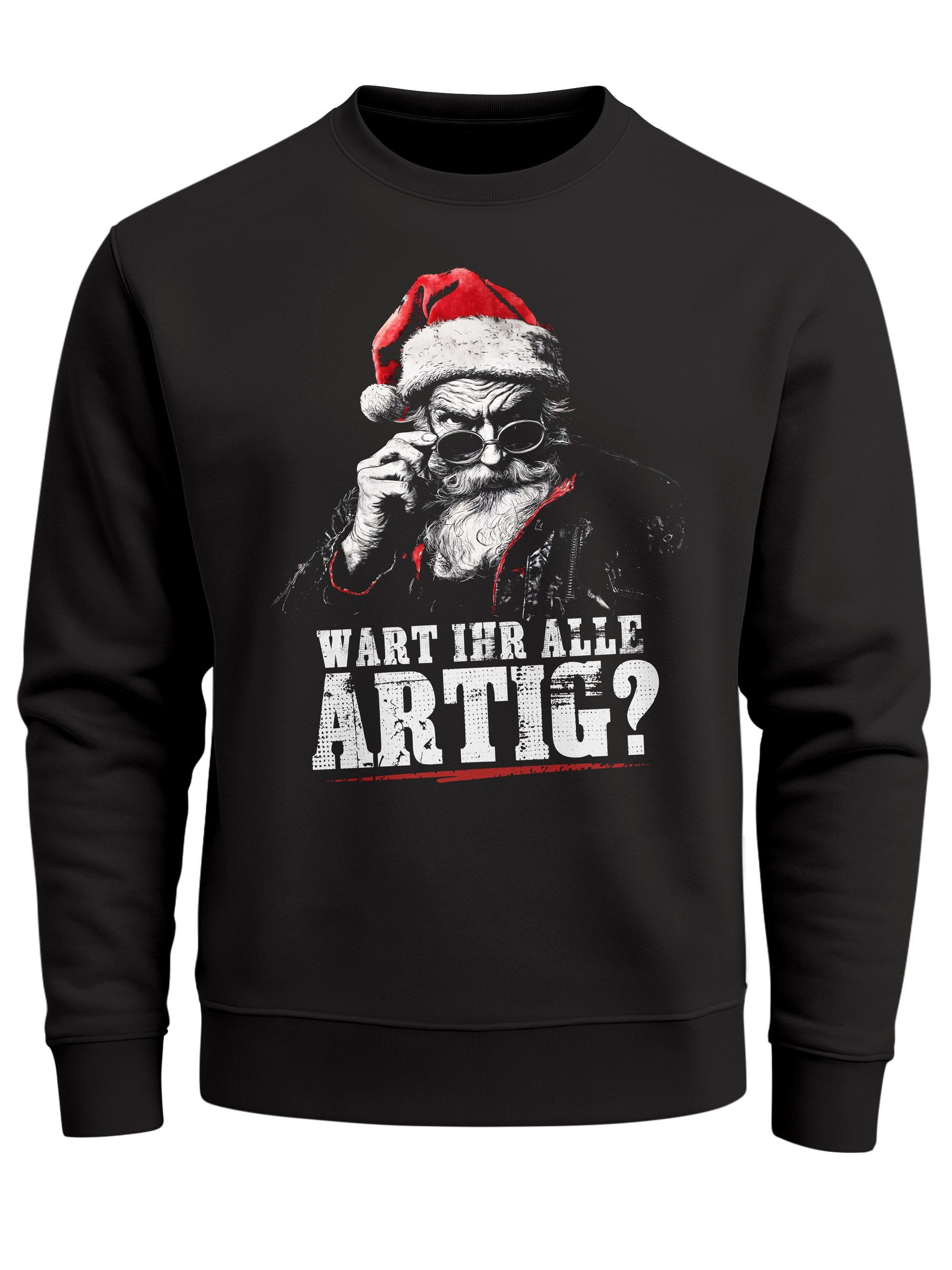 Sweatshirt Sweatshirt Herren Santa Spruch Wart ihr alle artig XMAS Outfit Männer