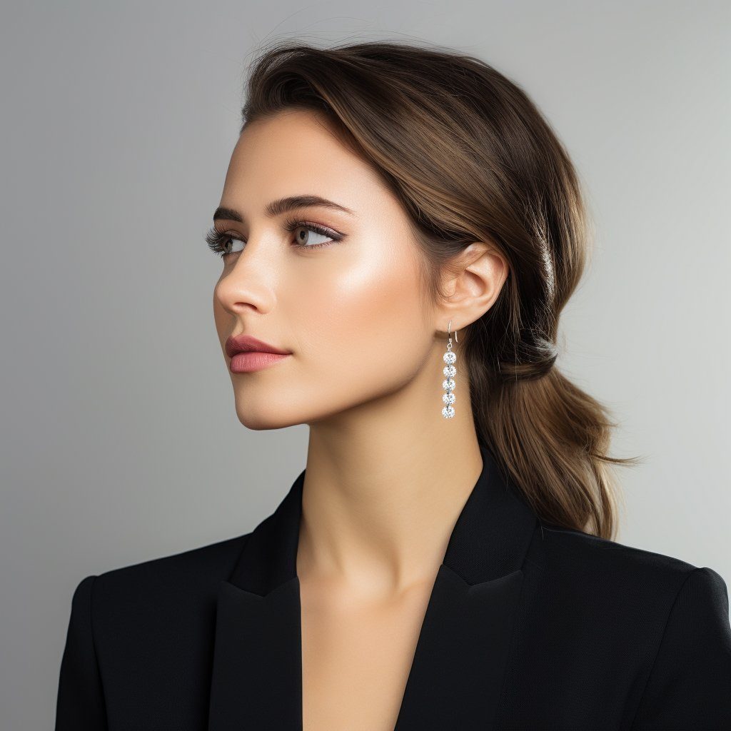 LÖB Paar Ohrhänger 925 Silber Ohrringe Hängend Tropfen Anhänger 5 Zirkonia günstig online kaufen