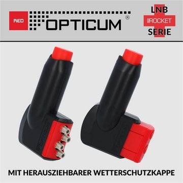 RED OPTICUM LRP-06 H Rocket LNB Quattro Universal-Quattro-LNB (0.1dB Rauschmaß - nur mit Multischalter nutzbar I Full HD - 3D - UHD)