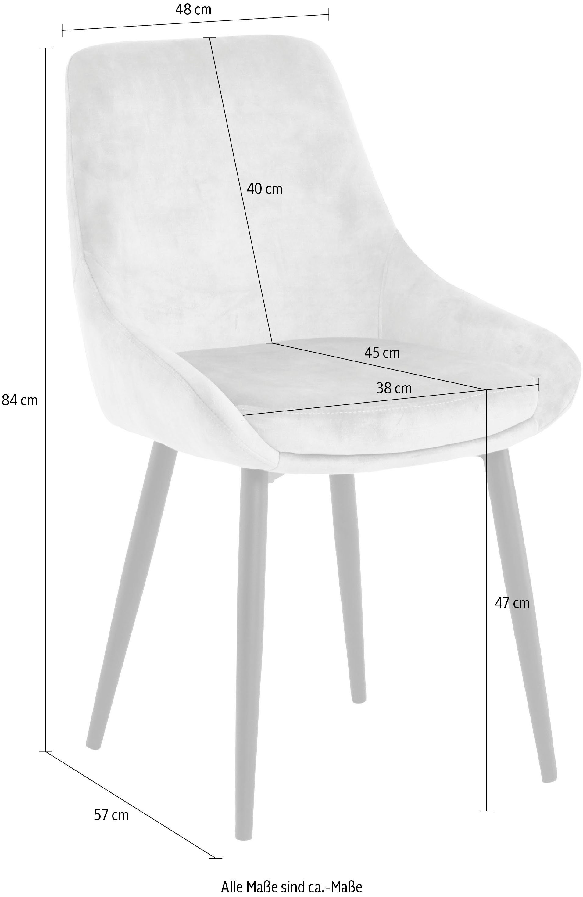 SIT Polsterstuhl (Set, 2 St), Bezug Samtoptik Grün Grün/schwarz in glamouröser 