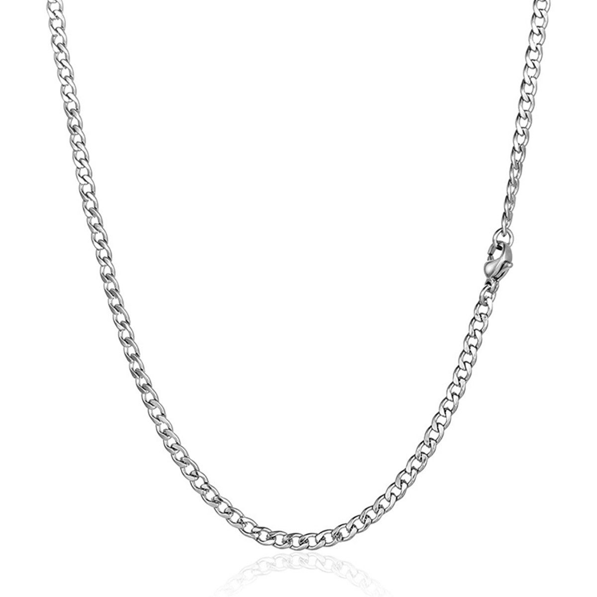 KARMA Edelstahlkette Silber Halskette Edelstahl Kette Schmuck wasserfest & antiallergisch (Damenhalskette Unisex Edelstahlhalskette), verschiedene Längen 50 cm 55 cm oder 60 cm Herrenschmuck