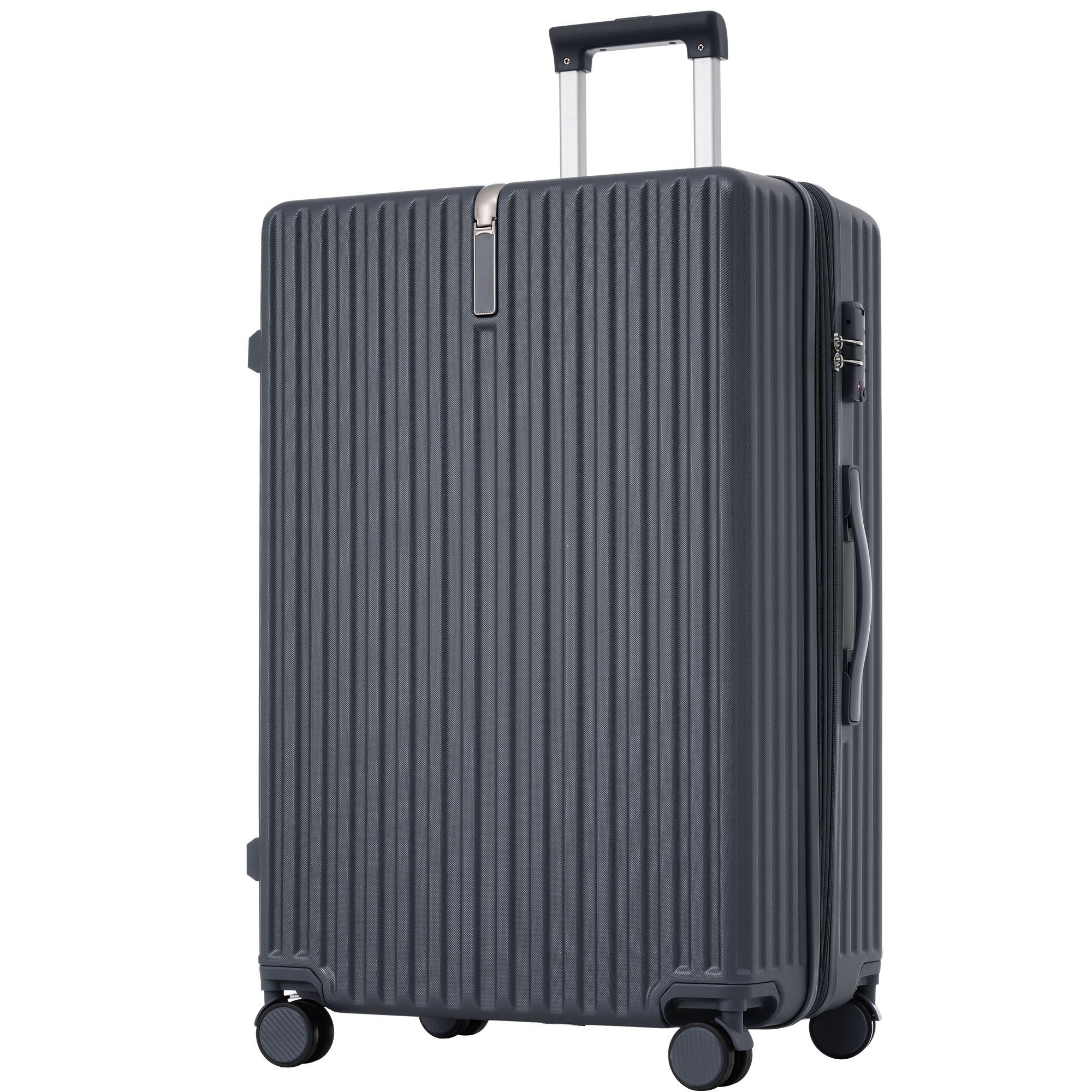 Grau Rollen, Trolleyset Kofferset tlg) ABS-Material, Ulife TSA Reisekoffer Handgepäck 4 Zollschloss, (3