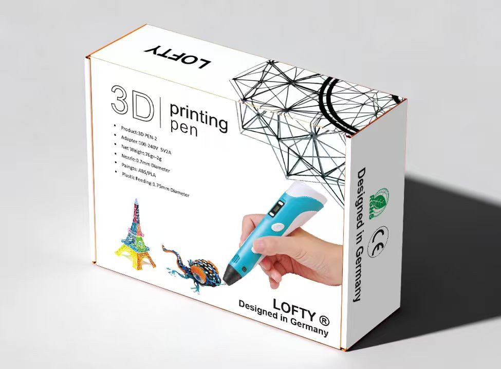 LOFTY 3D-Drucker-Stift 3D Stift Kinder, 3D Stift Set, Mit 15 Farben, 75m Filament, Mit Handbuch, SCRIB3D, Hochwertig, Kindergeschenk