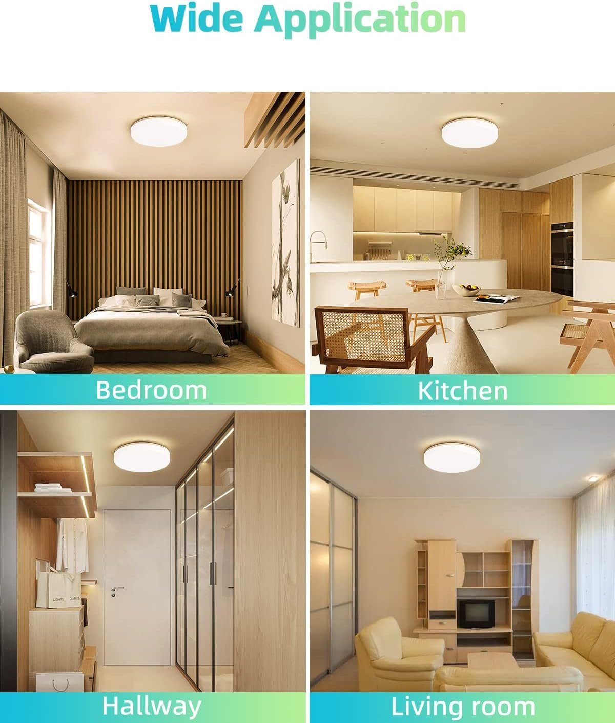 Nettlife LED Panel Deckenlampe Badezimmer, LED für integriert, Decke IP54 24W Warmweiß, Balkon fest 2700K Flur Rund Küche Badlampe Wohnzimmer Wasserdicht, Schlafzimmer