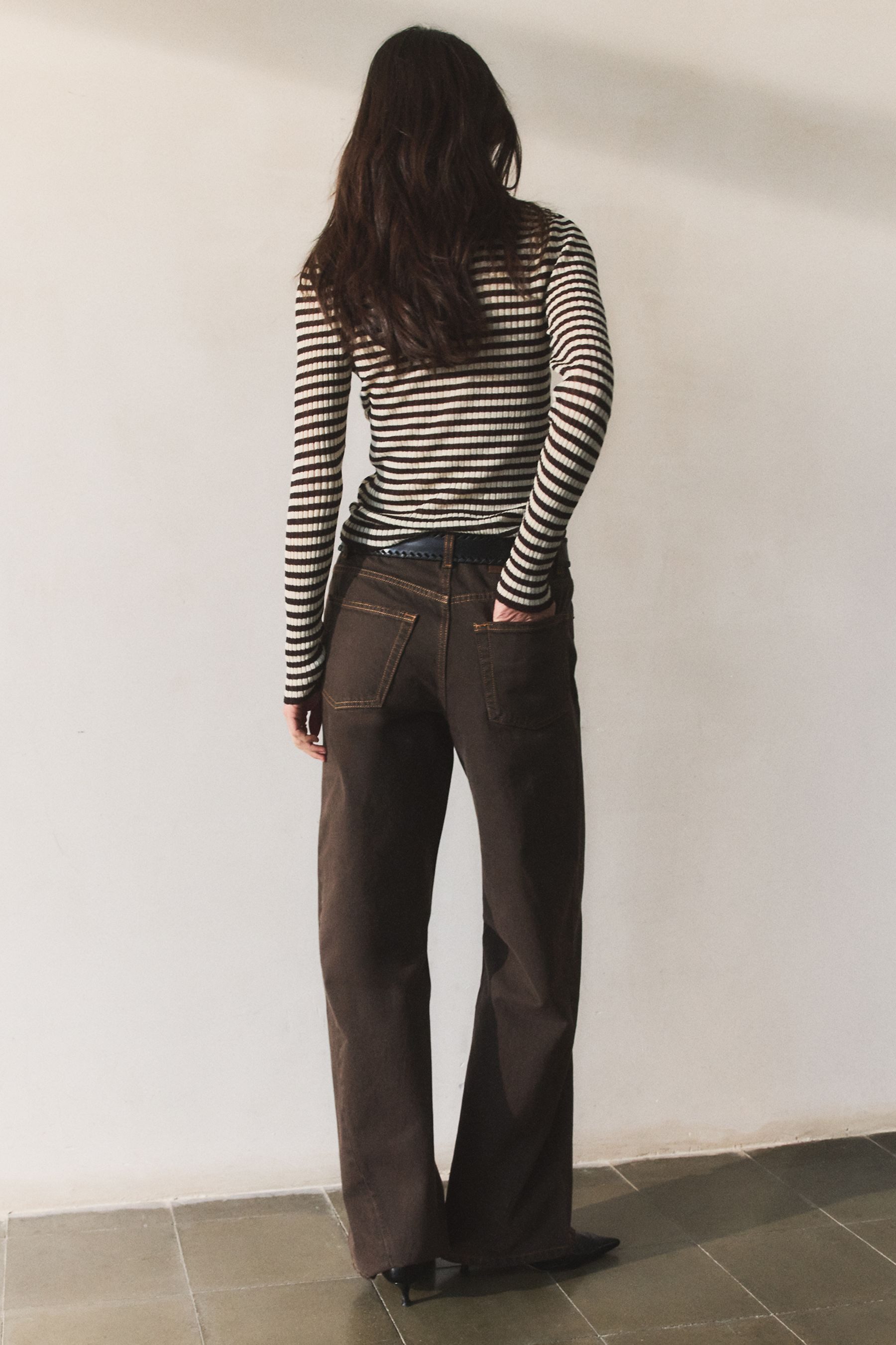 Bhoem Weite Jeans BHOEM Weite Hose mit verdrehtem Saum (1-tlg)