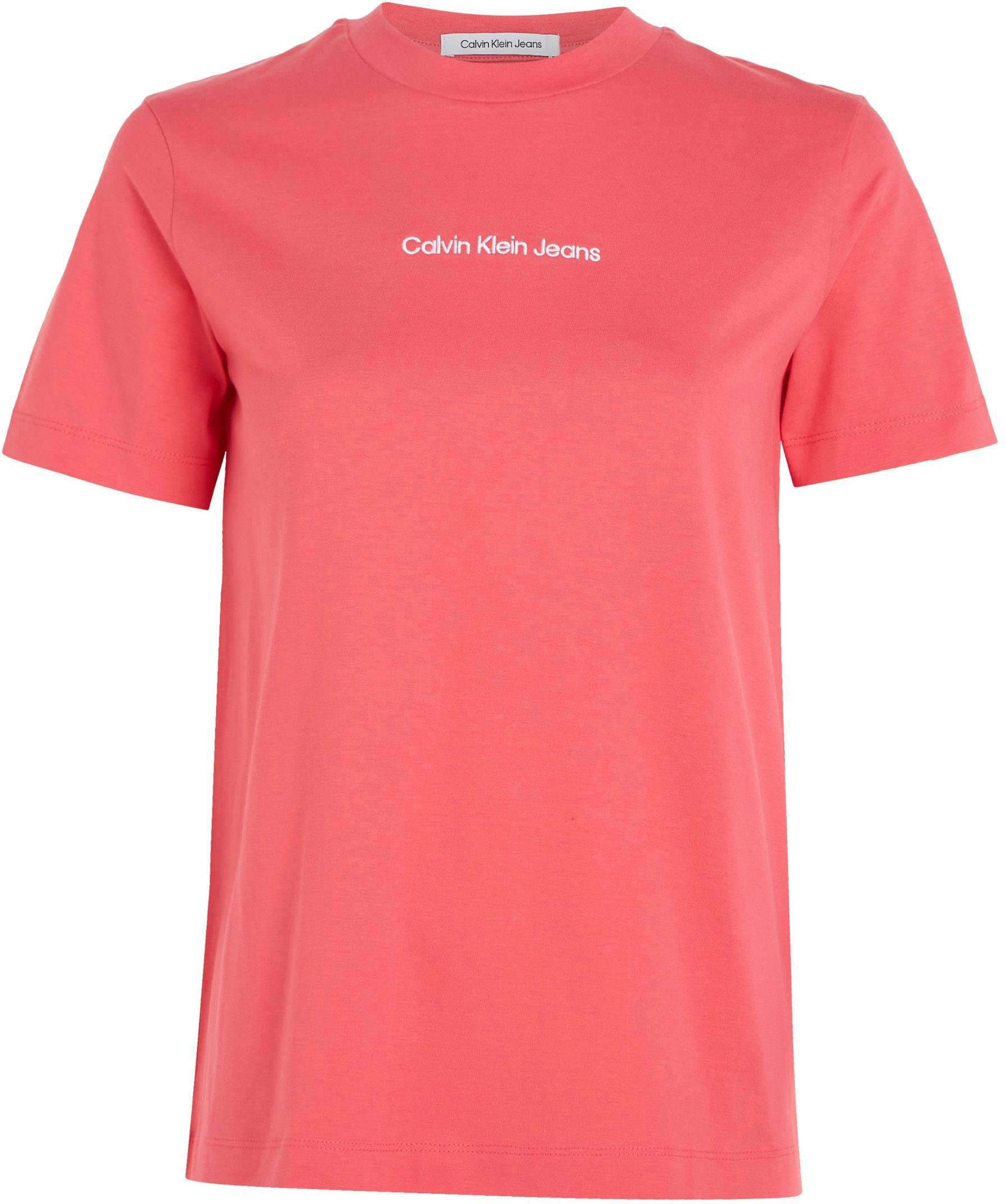 T-Shirt aus reiner pink Klein Calvin Baumwolle Jeans