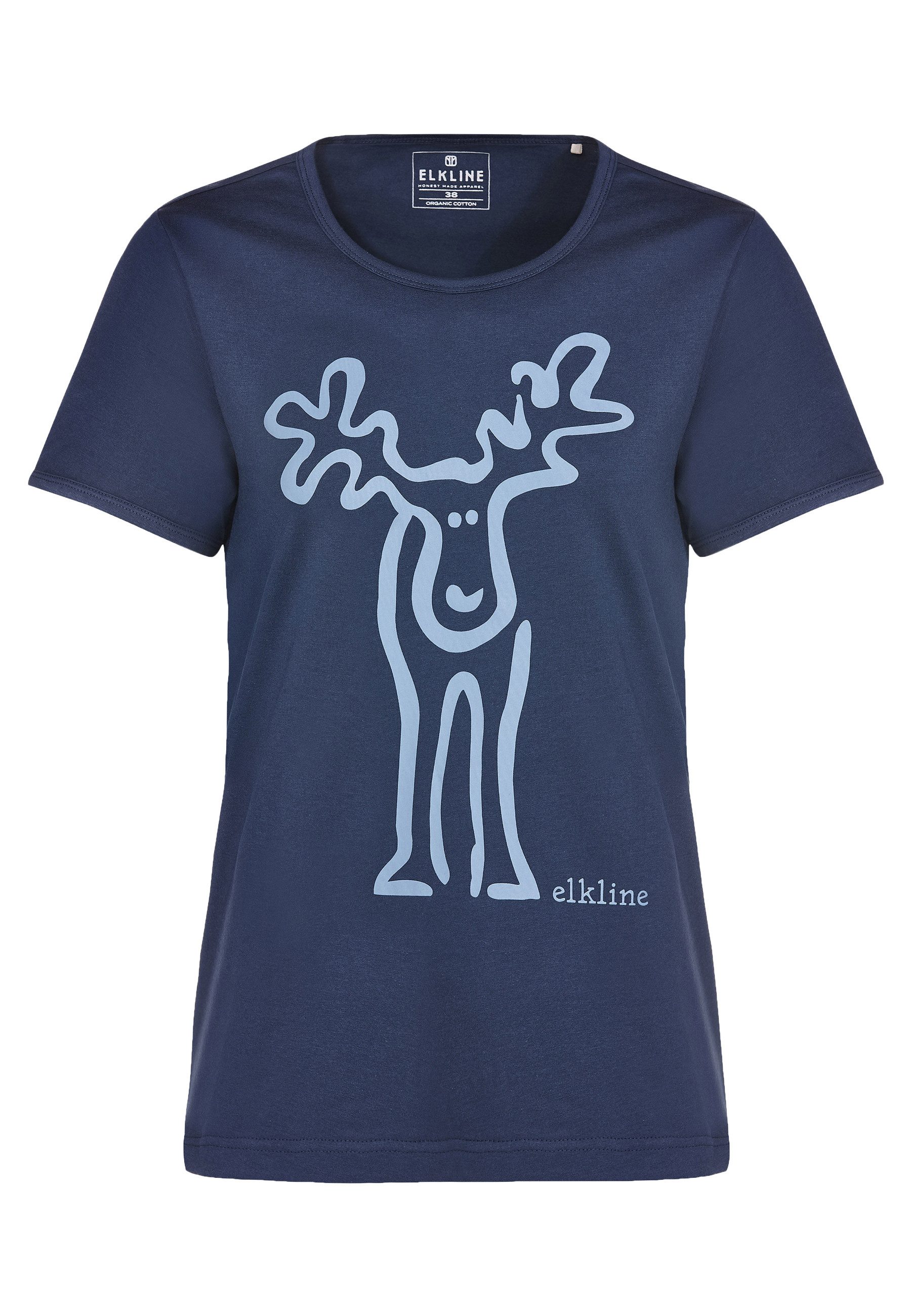 Elkline T-Shirt Rudolfine Retro Kult Elch Brust und Rücken Print