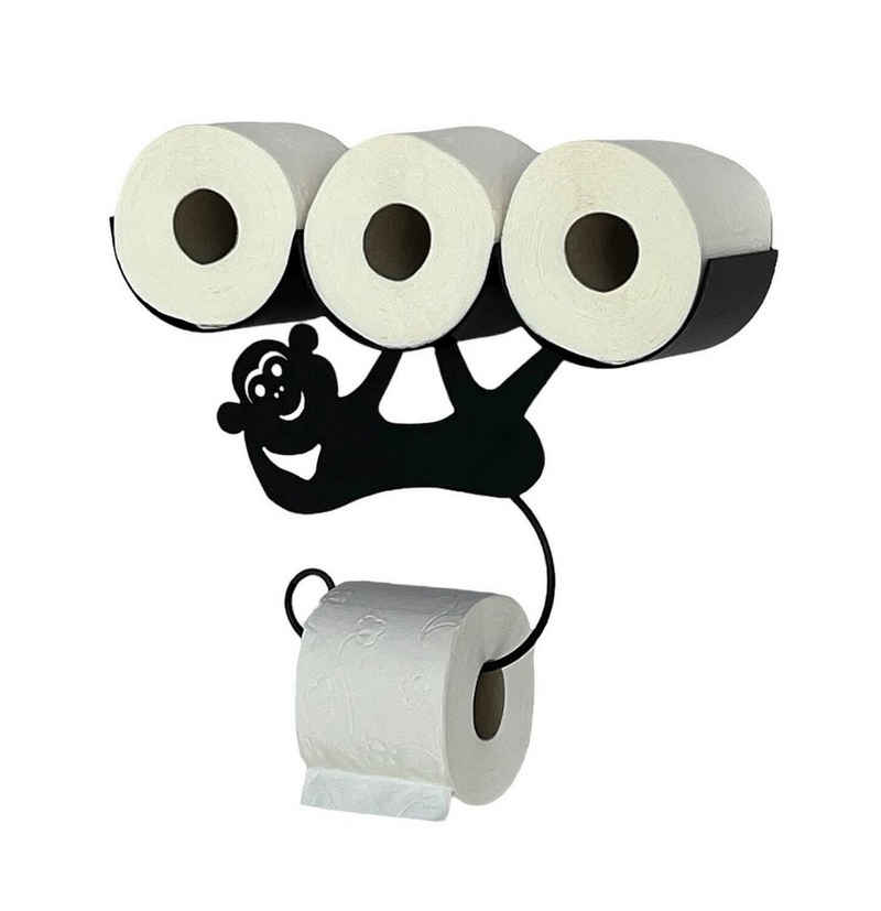 DanDiBo Toilettenpapierhalter Toilettenpapierhalter Schwarz Wand Metall Affe Klopapierhalter