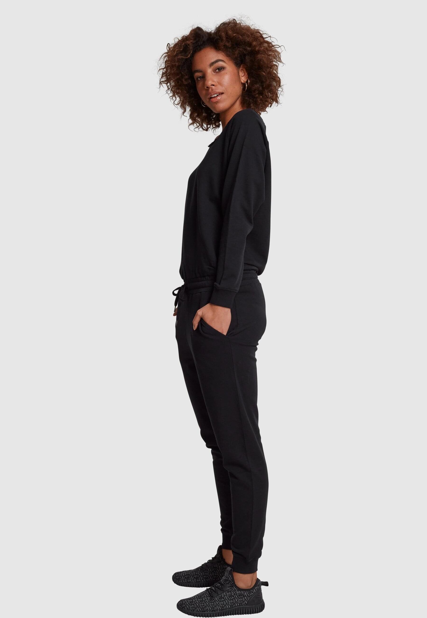 Jumpsuit URBAN black Sleeve Sleeve Damen Terry Long Long TB1841 Terry Ladies (1-tlg) Jumpsuit CLASSICS
