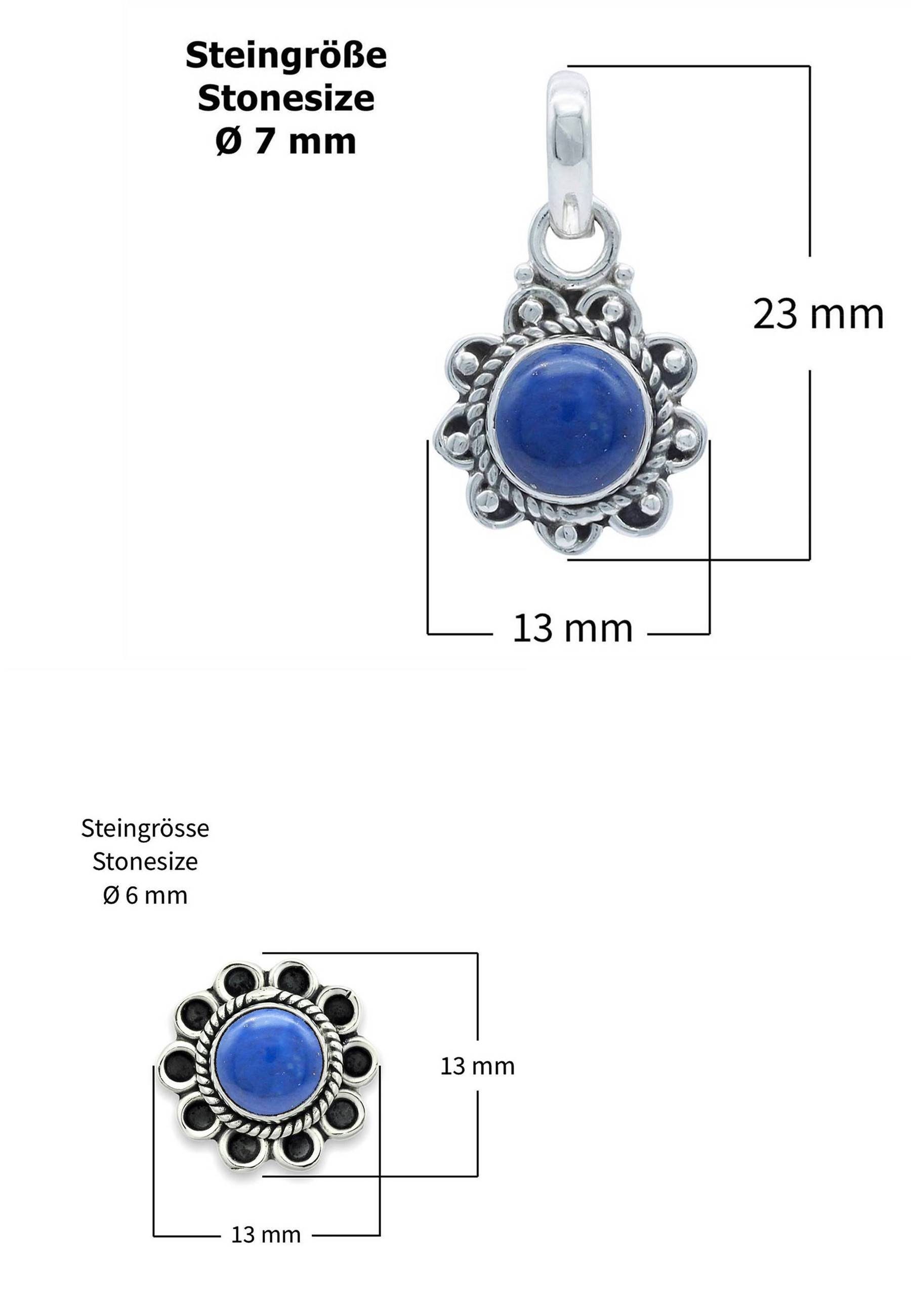 mantraroma Schmuckset 925er Silber 925 Lazuli mit (Schmuckset Silber) Lapis aus